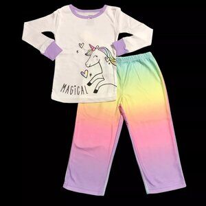 Carter's Toddler Girls 2 Pc Fleece Pajama Set Size 2T-4T White/Pink Soft & Comfy